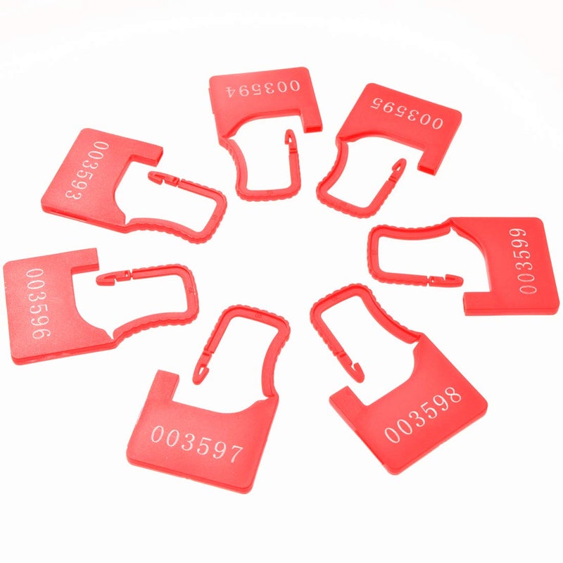 XF-Vel Numbered Security Plastic Padlock Seals Small Red 100 pcs per Bag - Image 4